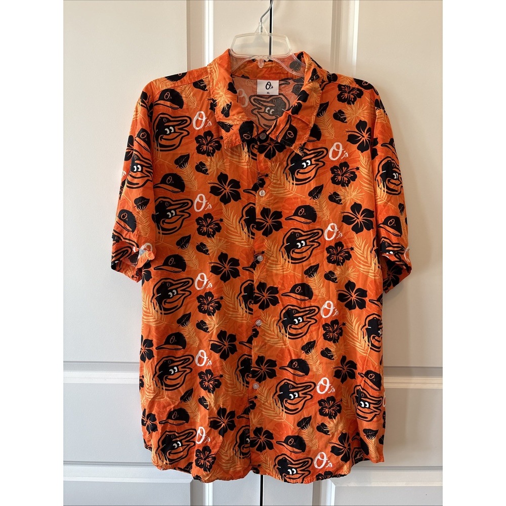 Baltimore Orioles SGA Shirt Mens XL Orange O's Hawaiian 2023 Giveaway MLB